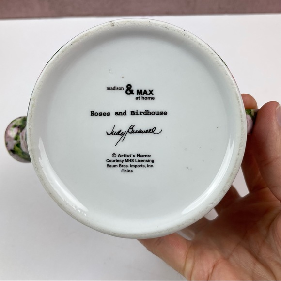 Madison & Max Roses And Birdhouse Judy Buswell Watering Can Home Decor Accent - Picture 2 of 8